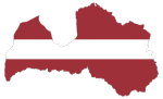 Latvia Map Flag With Stroke